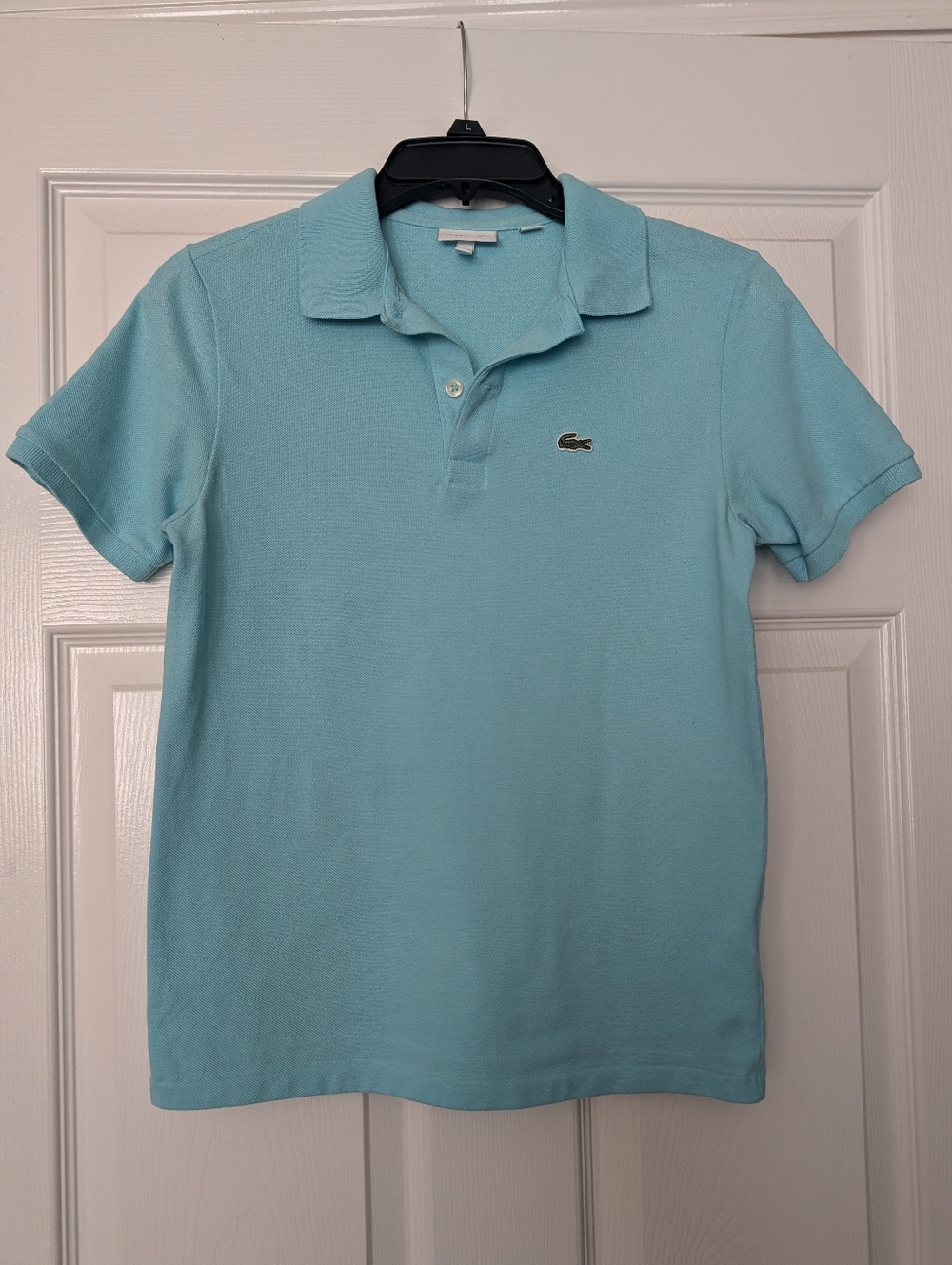 Lacoste Kids Regular Fit Petit Pique Polo in Light Aqua